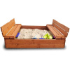 GoodJump Drevené Pieskovisko 120 × 120 cm s krytom, smrekové drevo gj-2656492