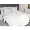 Biante Hrejivé posteľné obliečky Minky 3D bodky MKP-016 Krémovo biele Predĺžené 140x220 a 70x90 cm
