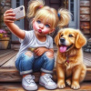 NORIMPEX Diamantové maľovanie Selfie so psíkom 30 x 40 cm
