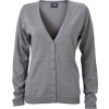 DAIBER JN 660 / Dámsky kardigán s výstrihom do V - grey heather XL