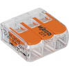 WAGO 221-413-50, 221, kabelová svorka, 0.14-4 mm², kontakty 3, transparentní, oranžová, Box, 50 ks