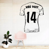 Futbalový dres s vlastným menom a číslom - samolepka na stenu 80x65cm