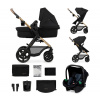 Kinderkraft | KINDERKRAFT - Kombinovaný kočík 3v1 MOOV 2 Pure black + autosedačka MINK PRO | AG0888