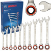 Sada 10 plochých kľúčov s račňou 8-19 mm BOSCH s vložkou