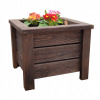 Balkónový box 37 x 37 cm drevo (Borovicový záhradný kvetináč, drevený kvetináč, palisander, 37×37×30)