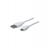 MANHATTAN Pripojovací kábel USB 2.0 A samec / Micro-B samec, 1 m, biely (323987)