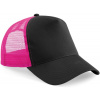 BEECHFIELD B 640 / 5 panelová Trucker šiltovka - black/fuchsia Univerzálna