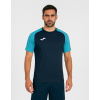 ACADEMY IV SHORT SLEEVE T-SHIRT NAVY FLUOR TURQUOISE 2XS