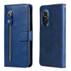 Peňaženkové kožené puzdro ZIPPER na Huawei Nova 9 SE - Modrá