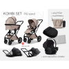 MOONPIÚ Kombi set Black chrome - SAND kombinovaný kočík