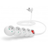CONNECT IT prodlužovací kabel 230 V, 4 zásuvky, 3 m, s vypínačem (bílý) CI-1287 Connect IT