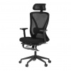 Autronic Kancelářská židle, černá MESH, plastový kříž, opěrka nohou, posuvný sedák, 2D područky KA-S257 BK