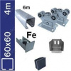 Sada 4m/200kg Fe SV-60x60 mm , samonosný systém s čiernou koľajnicou