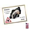 Rámček na darovanie peňazí - Autoškola - motorka, Nápis slovensky, Rámik 203 - zlatá metalická