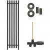 CERANO - Kúpeľňový radiátorový set Valerio - ústredné vykurovanie - bočné jednobodové pripojenie - 872W - čierna matná - 1560x390 mm