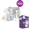 Philips Avent Manuálna Odsávačka Mlieka Štartovacia Sada + Vložky Do Podprsenky Jednorazové 24 ks