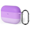 AppleMix Puzdro / obal pre Apple AirPods Pro 3 - silikónové s gradientom troch farieb - hrúbka 2,3 mm - s karabínkou - fialové