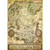 LAZARUS ROSETTI : Tabula Hungariae (prvá mapa Uhorska). Drevorez. Inglostadt, 1528. Druh potlače: Exkluzívne prevedenie na plátne v drevených lištách 100x88 - Reprodukcia dekoračnej historickej mapy n