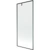 Mexen Next, 1-krídlová vaňová zástena 80 x 150 cm, 6mm číre sklo - čierny vzor, grafitová, 895-080-000-00-70-95
