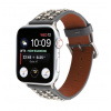 eses Kožený remienok s nitmi pre Apple Watch - Sivý 38mm, 40mm, 41mm
