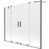 Mexen Velar Duo, posuvná 2-krídlová vaňová zástena 200x150 cm, 8mm číre sklo, grafitová, 896-200-000-02-95