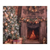Clayre & Eef Vianočné látkové pozadie s horiacim krbom Christmas Wall Cloth - 180*1*210 cm - Clayre & Eef