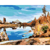 Vymalujsisam.sk Maľovanie podľa čísiel - Chata pri jazere Veľkosť: 40x50cm, Rám: Bez rámu, iba zrolované plátno