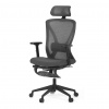 Autronic Kancelářská židle, šedá MESH, plastový kříž, opěrka nohou, posuvný sedák, 2D područky KA-S257 GREY