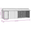 vidaXL Klietka pre vtákov s rozšírením antracit 112x442x141 cm oceľ - Sivá - 259105-275736