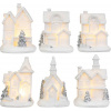 Dekorácia MagicHome Vianoce, domček, plast, 1xLED teplá biela, 6x6x8 cm, 2xLR44
