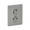 VALENA LIFE zásuvka 2x2P + T s prepäťovou ochranou, hliník, S753386