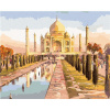 Maľovanie podľa čísel – Tádž Mahal a východ slnka, 80 × 100 cm, napnuté plátno na rám 8596530061151
