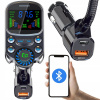 Auto FM vysielač veľký LCD bluetooth 5.3 a nabíjačka 12-24V 3x USB 3.0 RGB