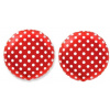 FLEXMETAL Balón fóliový – okrúhly, červený s bielymi bodkami, 45 cm, 2 ks 8595596327478