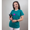 Unidress Zdravotnícke tričko Unidress- srdiečko a fonendoskop - Tyrkysová, XL, Veľká potlač