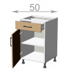 Casarredo Kuchynská skrinka so šuplíkom 50, Craft LDD11S5082, grafit/dub A