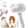 Elektrická parná kefa s automatickým čistením pre psov a mačky, biela