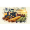 CUKROWY TLAČ Jedlý obrázok na tortu FARMÁR TRAKTOR KOMBAJN + POSTAVY TEXT 4