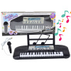 LEAN TOYS Elektrické detské piano s mikrofónom - čierna