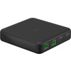 Nabíjačka USB 230V 4port, 2xUSB A, 2xUSB Typ C, 65W, PD, QC 3.0, kábel (C7) 1.5m, GaN, čierna