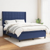 vidaXL Boxspring posteľ s matracom modrý 140x190 cm látka - Modrá - 104887-204977