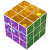 Hra Hlavolam (Rubikova) magická kostka 6,5cm metalická třpytivá 3x3x3