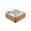 Lovia vířivá vaňa pre 5 osob 220x220x88 cm - L501 Opláštění: Canyon Teak, Barva akrylátu: White Marble