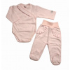 Komplet body a polodupačky bledo ružový s volánikom, veľ. 62
