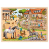 Goki Drevené puzzle - Jazdecká stajňa (40x30 cm)