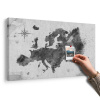 Obraz na korku retro mapa Európy v čiernobielom prevedení