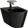 LAUFEN Kartell závesný bidet s otvorom, s prepadom, 370 x 545 mm, lesklá čierna, H8303310203021