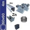 Sada 4m/200kg Zn SV-60x60mm , samonosný systém so zinkovanou koľajnicou