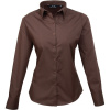 Premier Košile PR 300, popelínová, dlouhý rukáv, dámská COT3903001452g-brown 2XL Hnědá