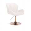 LuxuryForm DESIGN Kozmetická stolička MILANO VELUR na zlatom tanieri - biela
